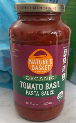 Tomato Basil Organic Pasta Sauce, Tomato Basil