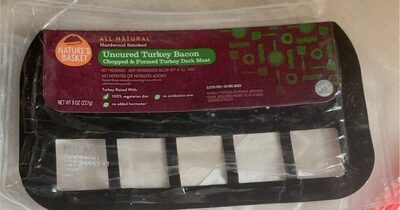 Hardwood Smoked Uncured Turkey Bacon Chopped & Formed Turkey Dark Meat, Hardwood Smoked