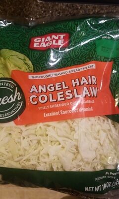 Angel Hair Coleslaw Finely Shredded Green Cabbage