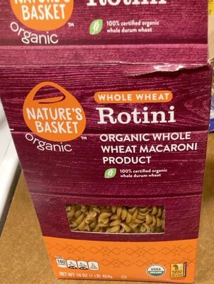 Organic Whole Wheat Macaroni Product, Rotini, Whole Wheat
