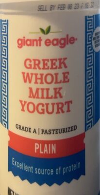 Plain Greek Whole Milk Yogurt, Plain