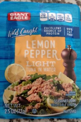 Lemon Pepper Light Tuna In Water, Lemon Pepper