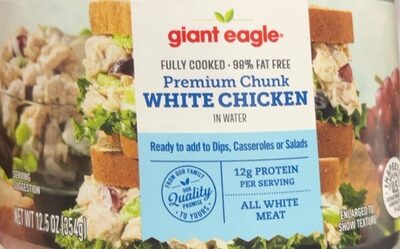 Premium Chunk White Chicken In Water, White Chicken
