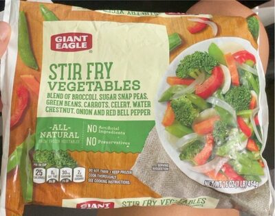 Stir Fry Vegetables Blend Of Broccoli, Sugar Snap Peas, Green Beans, Carrots, Celery, Water Chestnut, Onion And Red Bell Pepper