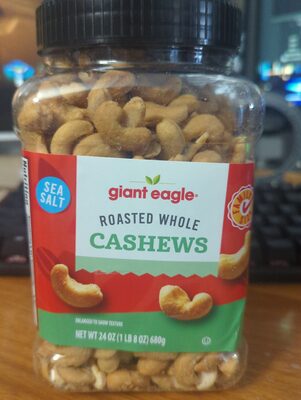 Sea Salt Roasted Whole Cashews, Sea Salt Roasted