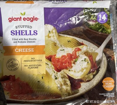 Cheese Stuffed Shells Filled With Real Ricotta And Romano Cheeses, Cheese