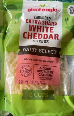 Extra Sharp White Cheddar Shredded Cheese, Extra Sharp White Cheddar