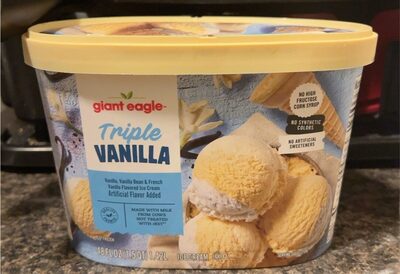 Triple Vanilla Vanilla, Vanilla Bean & French Vanilla Flavored Ice Cream, Triple Vanilla