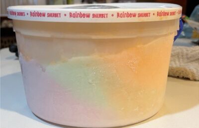 Rainbow Raspberry, Orange & Lime Flavored Sherbet, Rainbow