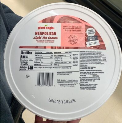 Neapolitan Flavored Vanilla, Chocolate & Strawberry Flavored Light Ice Cream, Neapolitan