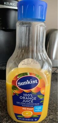 100% Orange No Pulp Juice, Orange