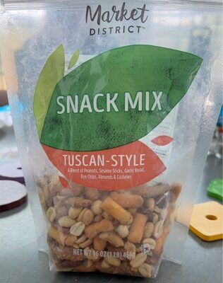 Tuscan Style A Blend Of Peanuts, Sesame Sticks, Garlic Bread, Rye Chips, Almonds & Cashews Snack Mix, Tuscan Style