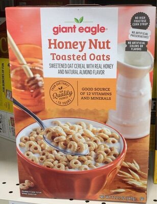 Honey Nut Toasted Oats Sweetened Oat Cereal With Real Honey, Honey Nut