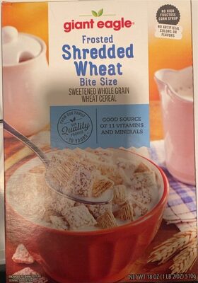 Frosted Shredded Wheat Bite Size Sweetened Whole Grain Wheat Cereal, Frosted Shredded Wheat