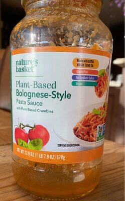 Plant-Based Bolognese-Style Pasta Sauce With Plant-Based Crumbles