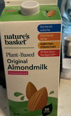 Unsweetened Original Plant-Based Almondmilk, Unsweetened Original