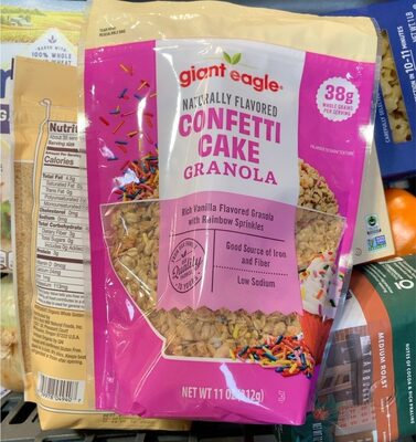 Rich Vanilla Flavored Granola With Rainbow Sprinkles Confetti Cake, Rich Vanilla