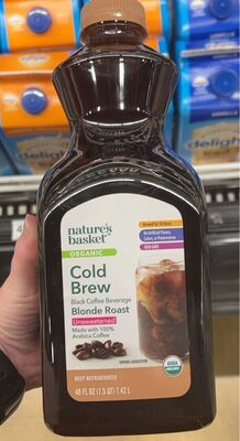 Blonde Roast Unsweetened Organic Cold Brew Black Coffee Beverage, Blonde Roast