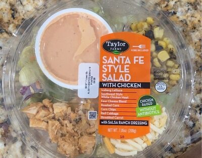 Santa Fe Style Lettuce Blend, Southwest Style White Chicken Meat, Roasted Corn, Four Cheese Blend, Tortilla Strips Salad With Chicken, Santa Fe Style With Chicken