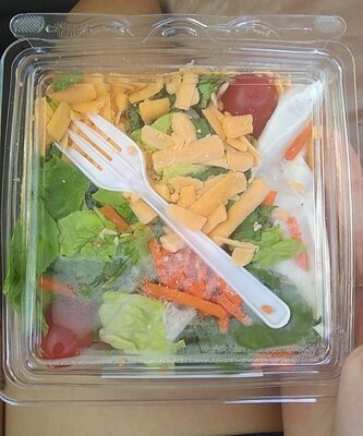 Romaine Lettuce, Buttermilk Ranch Dressing, Carrot, Grape Tomatoes, Sharp Cheddar Cheese, Red Cabbage Garden Salad