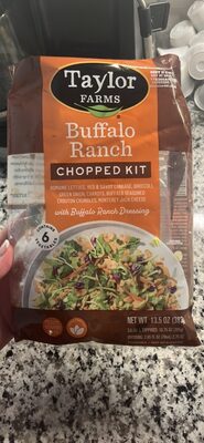 Buffalo Ranch Romaine Lettuce, Red & Savoy Cabbage, Broccoli, Green Onion, Carrots, Buffalo Seasoned Crouton Crumbles, Monterey Jack Cheese, With Buffalo Ranch Dressing Chopped Kit, Buffalo Ranch