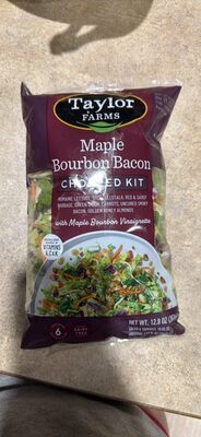 Maple Bourbon Bacon Romaine Lettuce, Broccoli, Red & Savoy Cabbage, Green Onion, Carrots, Uncured Smoky Bacon, Golden Honey Almonds, With Maple-Bourbon Vinaigrette Chopped Kit, Maple Bourbon Bacon