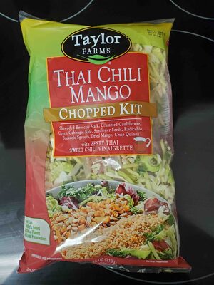 Thai Chili Mango Shredded Broccoli Stalk, Crumbled Cauliflower, Green Cabbage, Kale, Sunflower Seeds, Radicchio, Brussels Sprouts, Dried Mango, Crisp Quinoa With Zesty Thai Sweet Chili Vinaigrette Chopped Kit, Thai Chili Mango