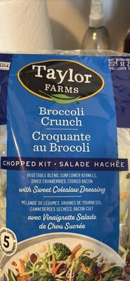 Broccoli Crunch Sunflower Kernels, Dried Cranberries, Uncured Bacon With Sweet Coleslaw Dressing Chopped Kit, Broccoli Crunch