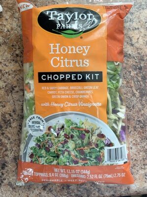 Honey Citrus Red &Savoy Cabbage, Broccoli, Green Leaf, Carrot, Feta Cheese, Cranberries Green Onion &Crisp Quinoa Chopped Kit, Honey Citrus
