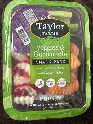 Carrots, Radishes, Celery Veggies & Guacamole Snack Pack, Carrots, Radishes, Celery