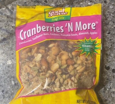 Cranberries 'N More Cranberries, Sunflower Kernels, Cashews, Pumpkin Seeds, Almonds, Apples Trail Mix, Cranberries 'N More