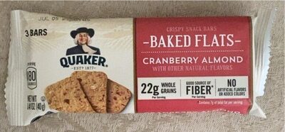 Cranberry Almond Baked Flats Crispy Snack Bars, Cranberry Almond