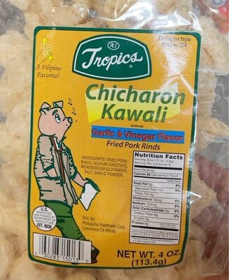 Garlic & Vinegar Flavor Chicharon Kawali Fried Pork Rinds, Garlic & Vinegar
