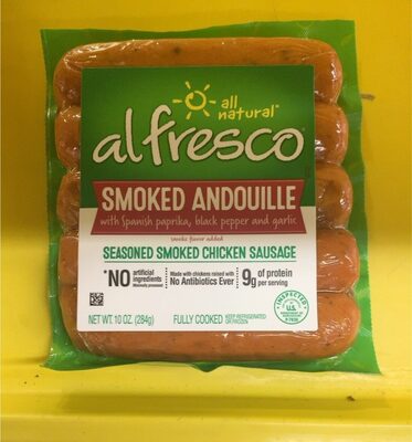 Smoked Andouille With Spanish Paprika, Black Pepper And Garlic Seasoned Smoked Chicken Sausage, Smoked Andouille With Spanish Paprika, Black Pepper And Garlic