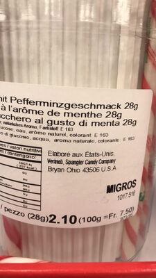 Spangler Peppermint, Red and White 1 oz. Candy Cane