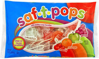 Pops With Safety Loop Handles, Cherry, Orange, Apple, Grape
