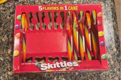 Lemon, Grape, Green Apple, Strawberry, Orange Flavored Candy Canes, Lemon, Grape, Green Apple, Strawberry, Orange