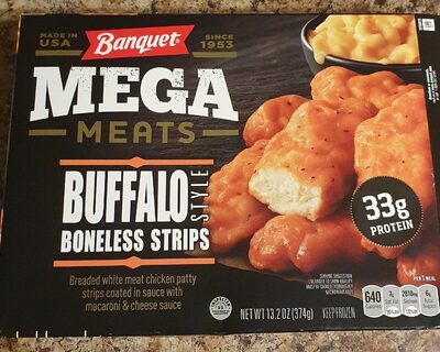 Banquet MEGA Meats Buffalo-Style Chicken Strips, Frozen Meal, 13.2 oz.