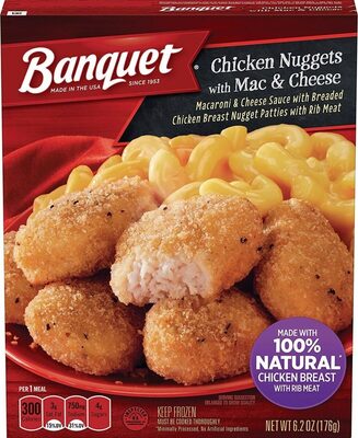 Banquet Chicken Nuggets With Mac & Cheese, Frozen Meal, 6.2 oz.