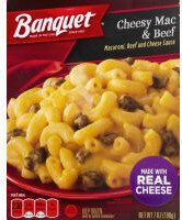 Banquet Cheesy Mac and Beef, Frozen Meal, 7 oz.
