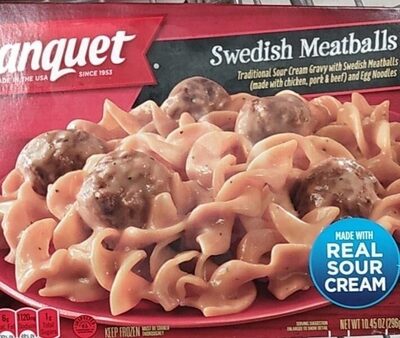 Banquet Swedish Meatballs with Noodles, Frozen Meal, 10.45 oz.