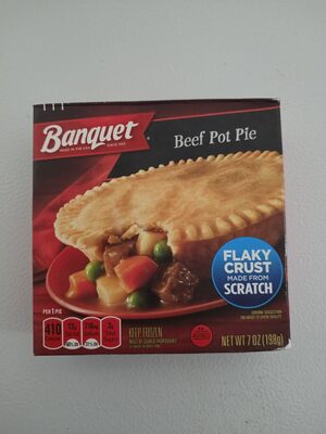 Banquet Beef Pot Pie, Frozen Meal, 7 oz.