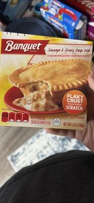 Banquet Sausage and Gravy Deep Dish Pot Pie, Frozen Meal, 7 oz.