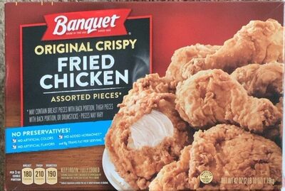 Banquet Original Crispy Fried Chicken, Frozen Meal, 42 oz.