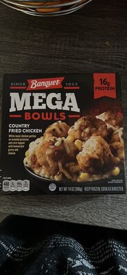 Banquet MEGA Bowls Country Fried Chicken, Frozen Meal, 14 oz.
