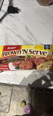 Banquet Brown'N Serve Original Fully Cooked Sausage Patties, Frozen Breakfast, 6.4 oz., 8-Count