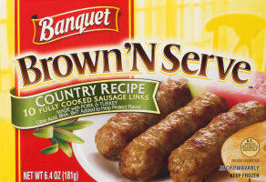 Banquet Brown'N Serve Country Recipe Fully Cooked Sausage Links, Frozen Breakfast, 6.4 oz.