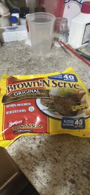 Banquet Brown'N Serve Oiginal Fully Cooked Sausage Patties, Frozen Breakfast, 32 oz.