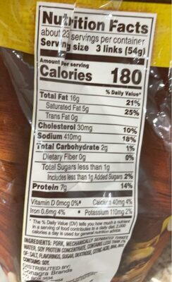 Original Pork & Turkey Fully Cooked Sausage Links, Original