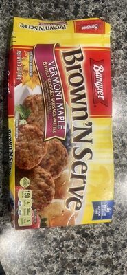 Banquet Brown 'N Serve Vermont Maple Sausage Patties, Frozen Breakfast, 6.4 oz.